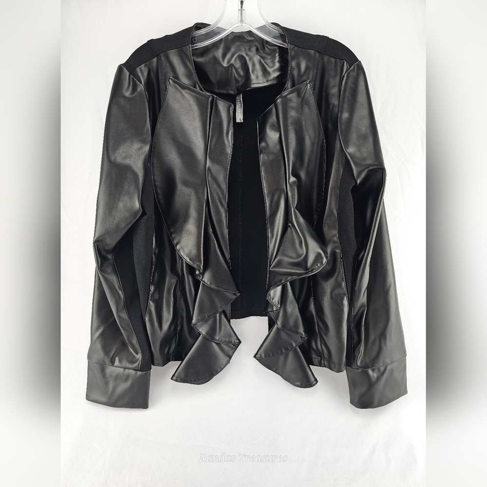 Last Tango Black Faux Leather Jacket Women's XL